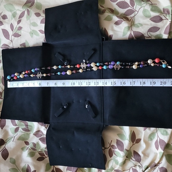 Chanel Rare Multicolored Glass Bead and Pearl Long Double Strand Necklace - Picture 8 of 14